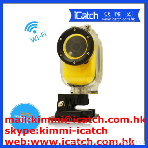 Hot selling waterproof wireless control mini action camera with Monochrome LCD Display